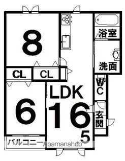 カーサ アヴェニール【2階】の間取り